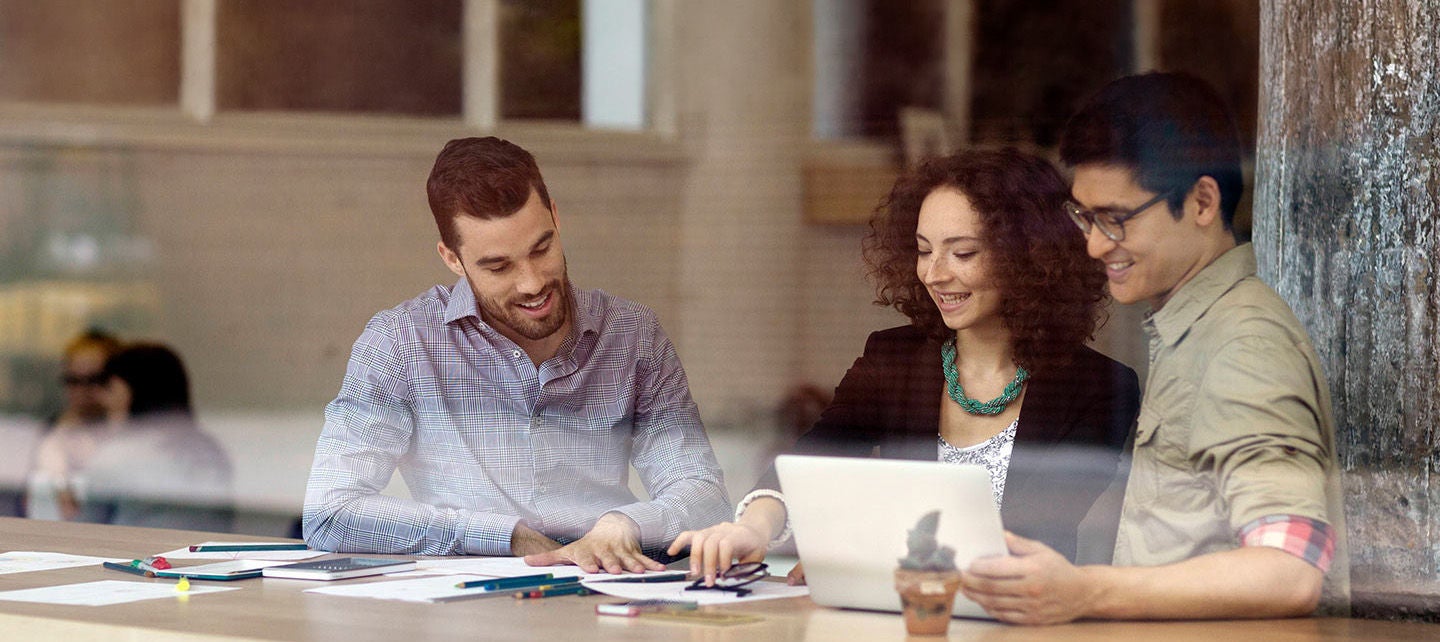 Young business people having a meeting