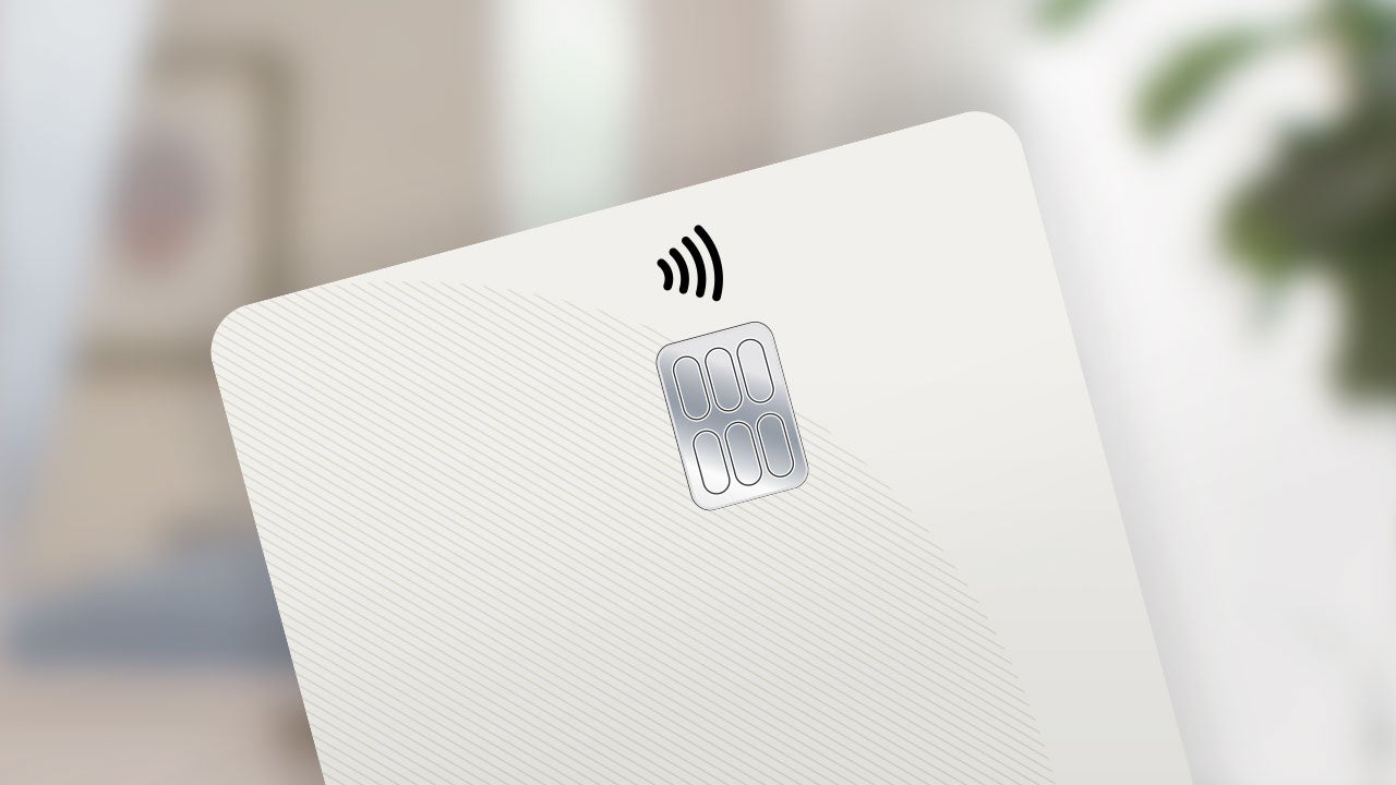 Close up of Contactless card.