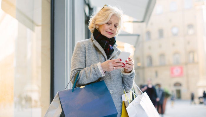 Woman looking at phone