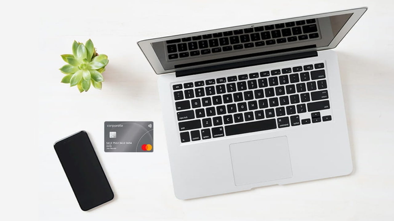 MC card, laptop and phone