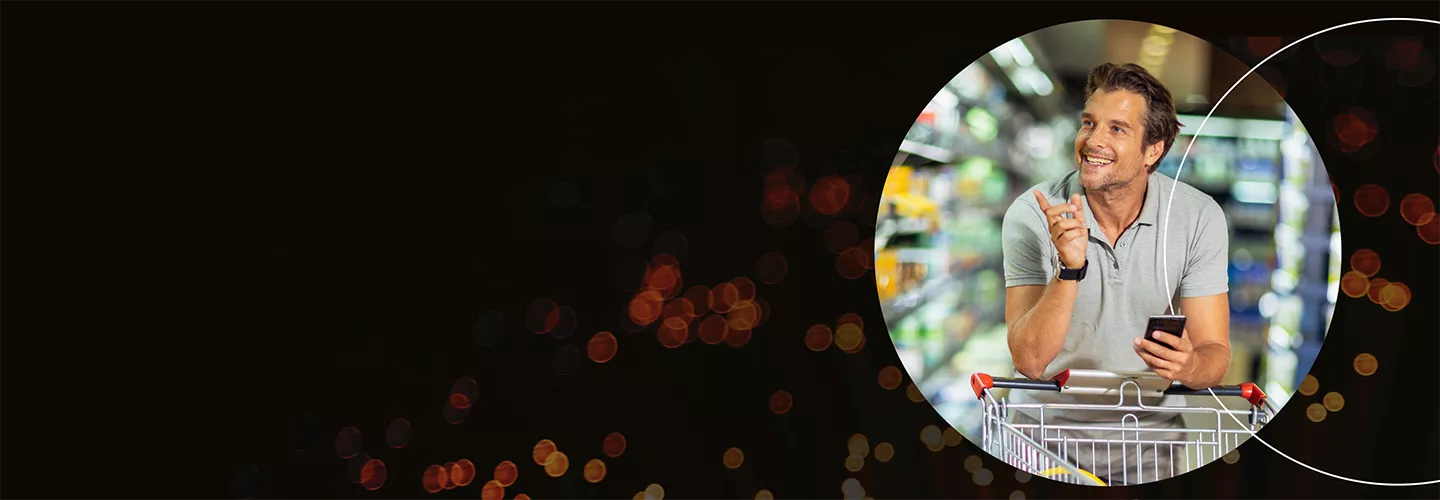 Man shopping banner