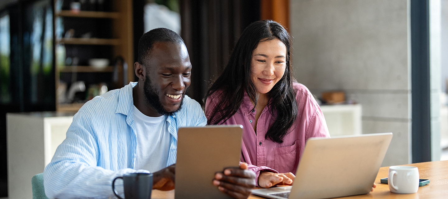 Couple shopping on the computer