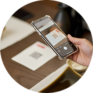 man scanning QR code with mobile