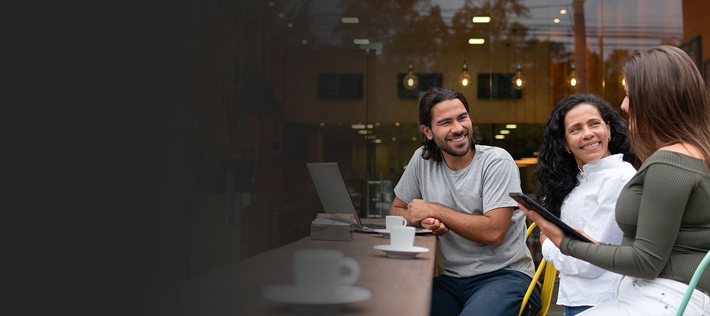 Business team discussing sales strategy.