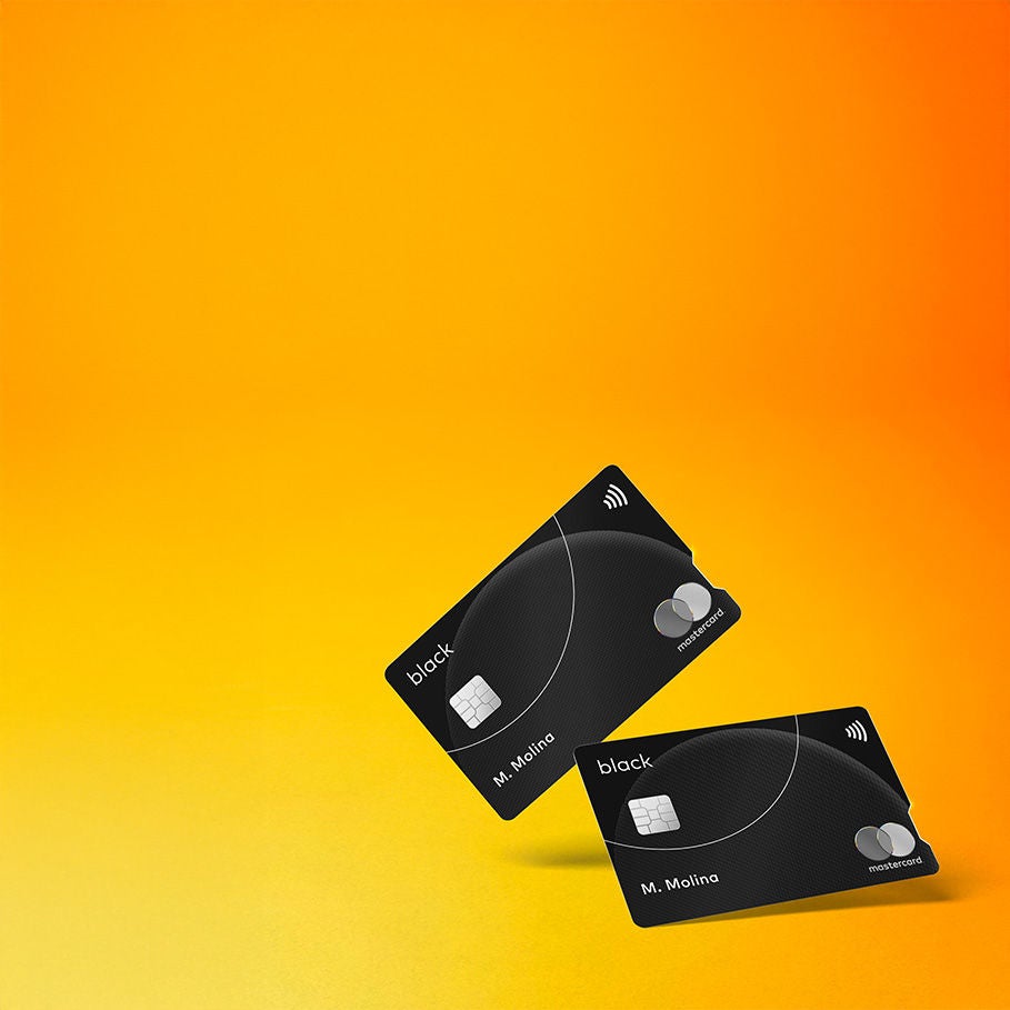 Tarjetas de crédito Mastercard Black.