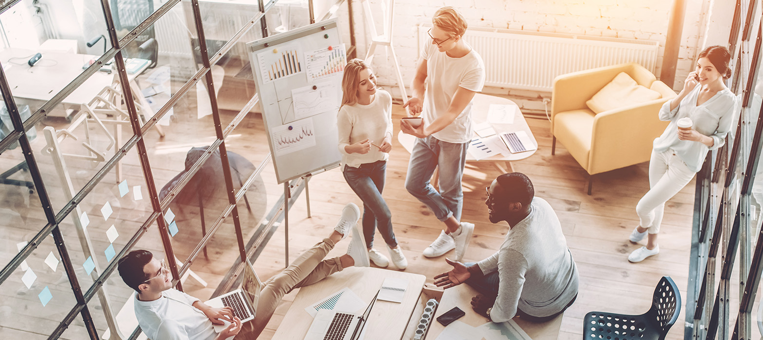 People brainstorming in the office