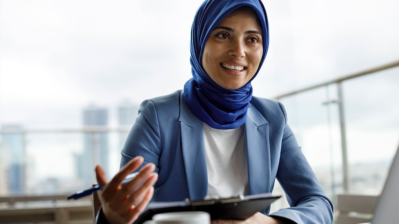 Woman in a business meeting.