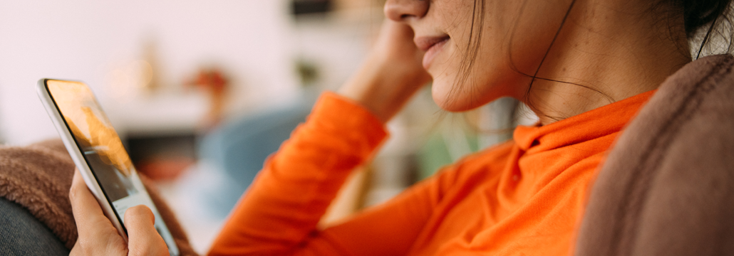 Woman on phone browsing open banking