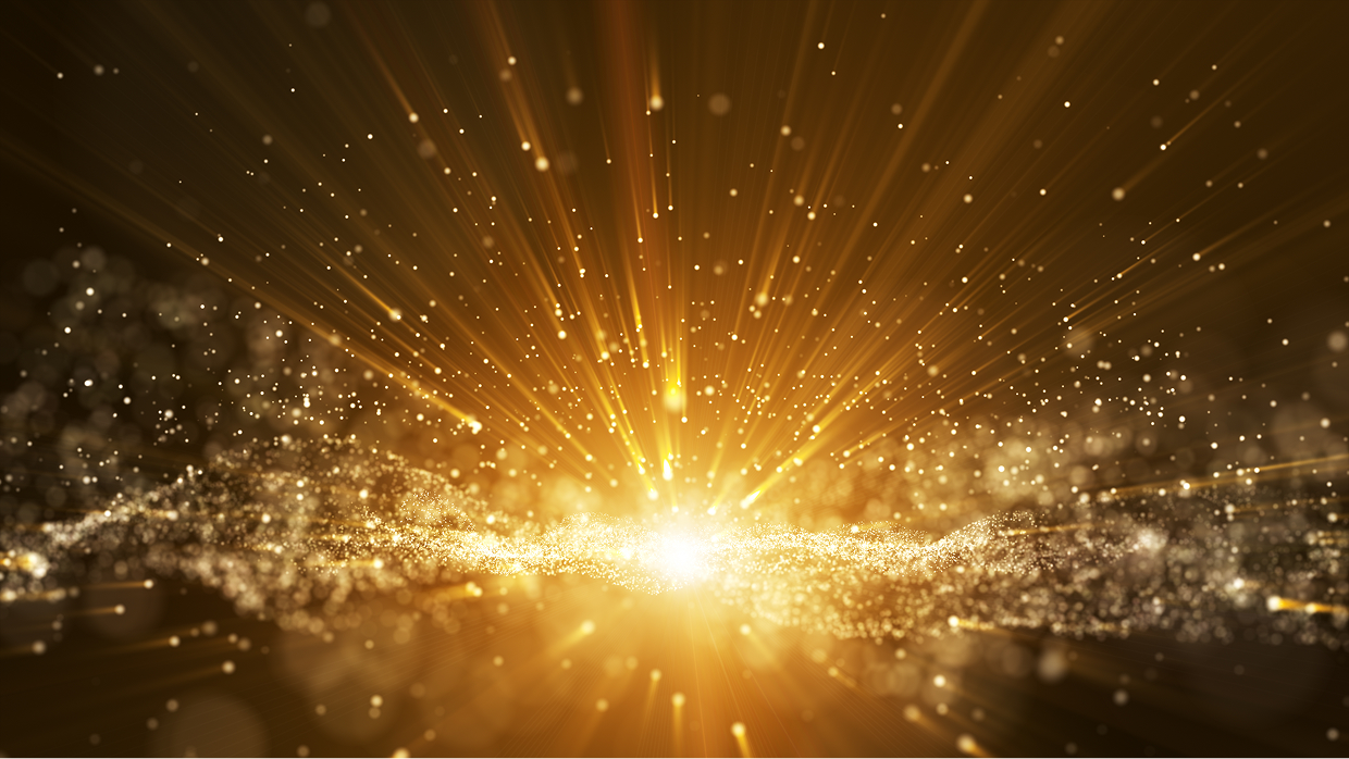 Firework explosion of orange lights