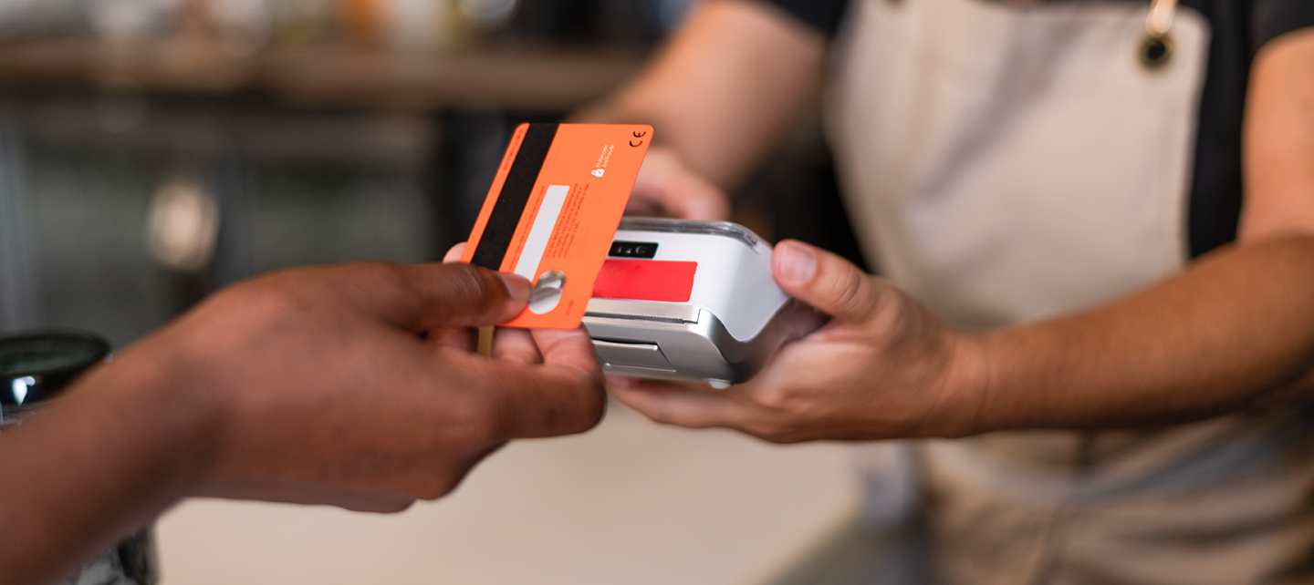 Someone paying with a mastercard