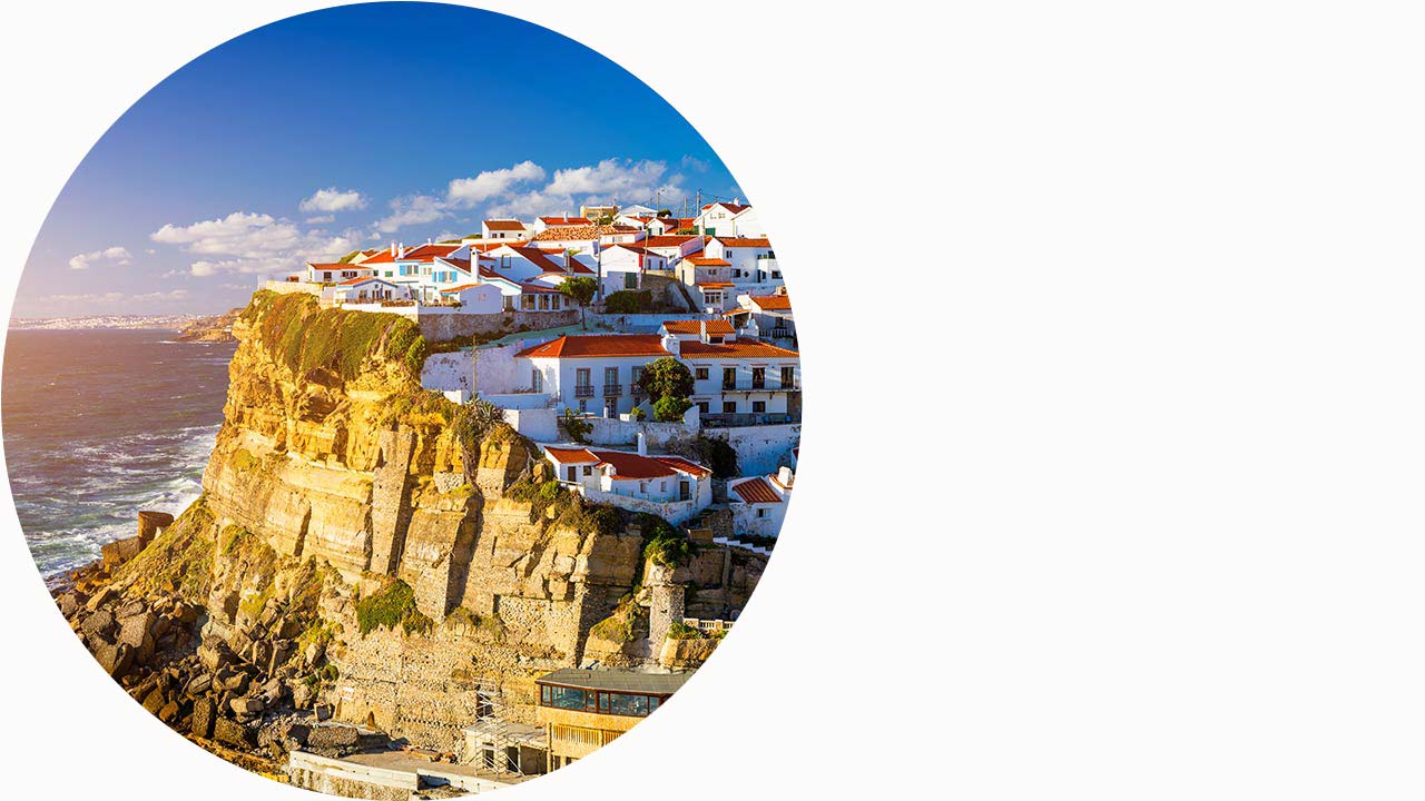 View of a seaside town in Portugal.