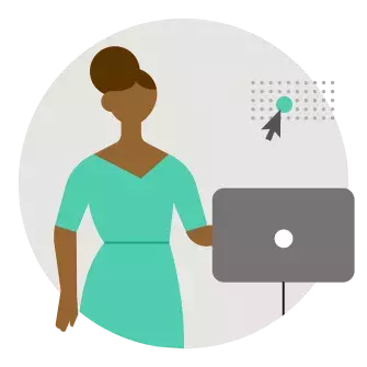 Women using a computer illustration