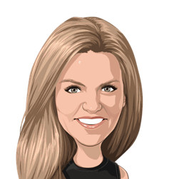 Money 20/20 style cartoon headshot of  Jess Turner, EVP, Global Head of Open Finance