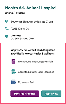 Personalized credit card applications example