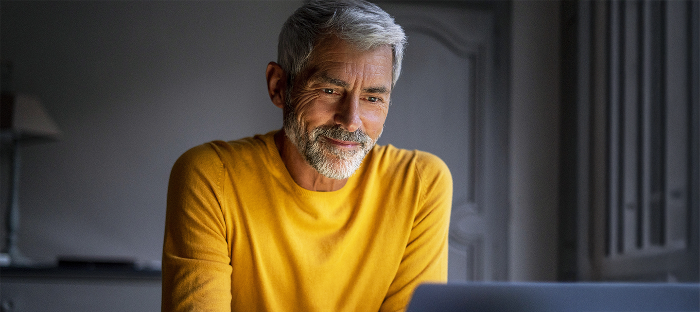 Man working on his laptop