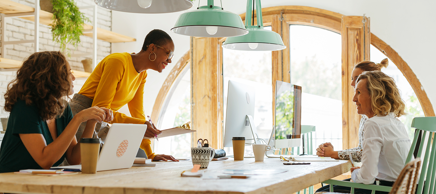 Women in the office brainstorming