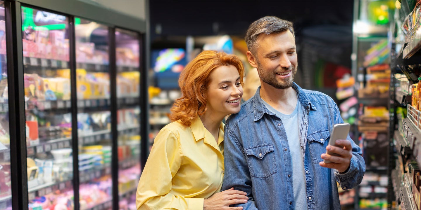 Family shopping at the supermarket