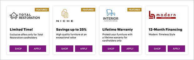 Personalized credit card applications example