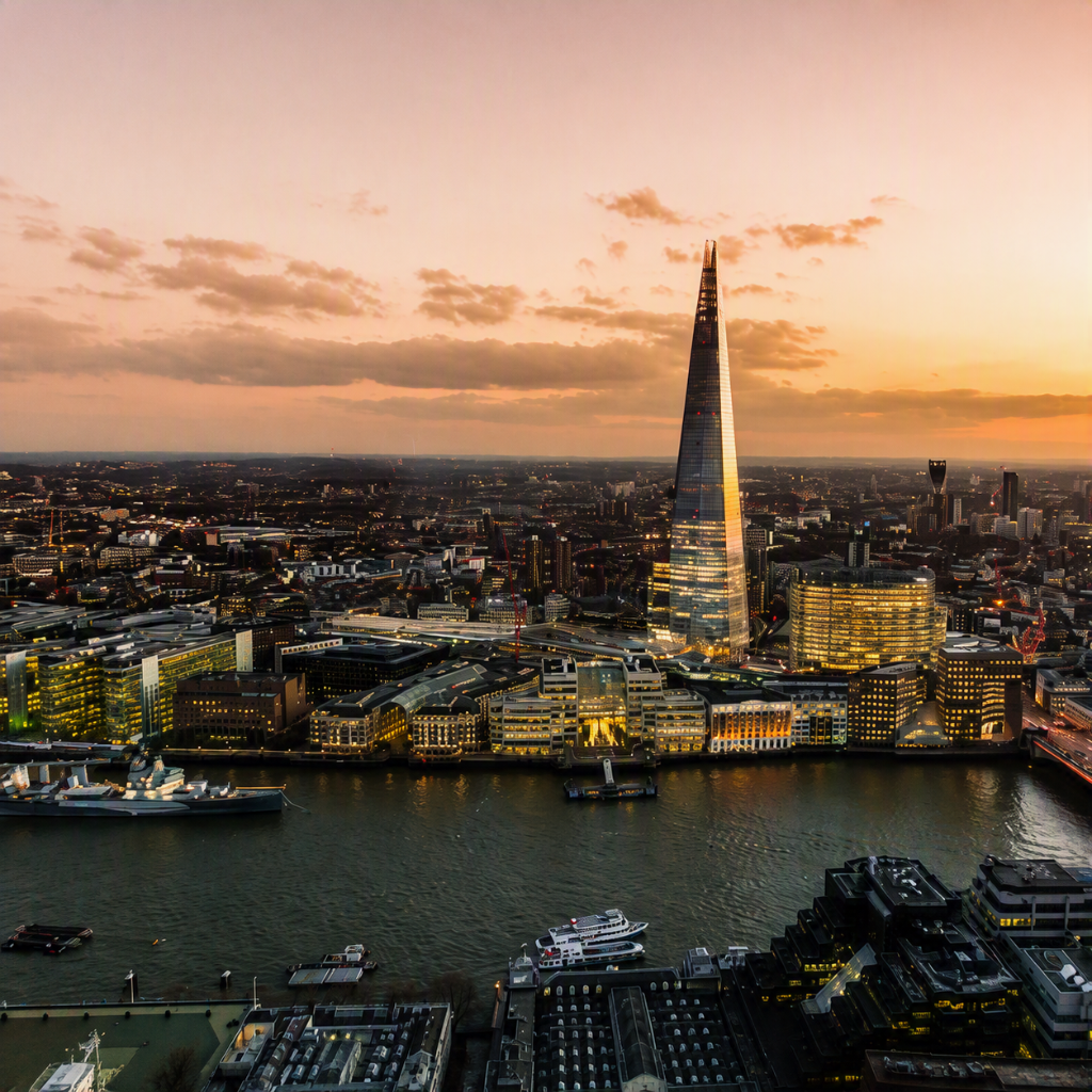 London skyline and river
