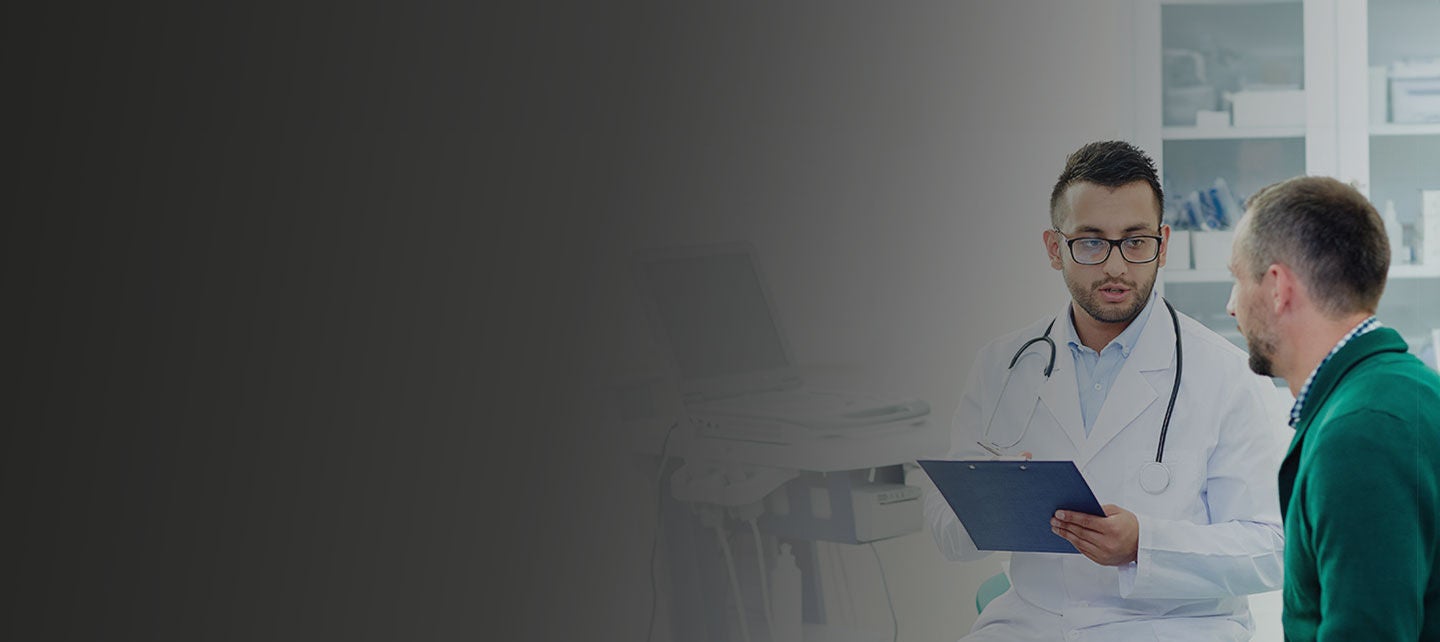 Doctor consulting a male patient.
