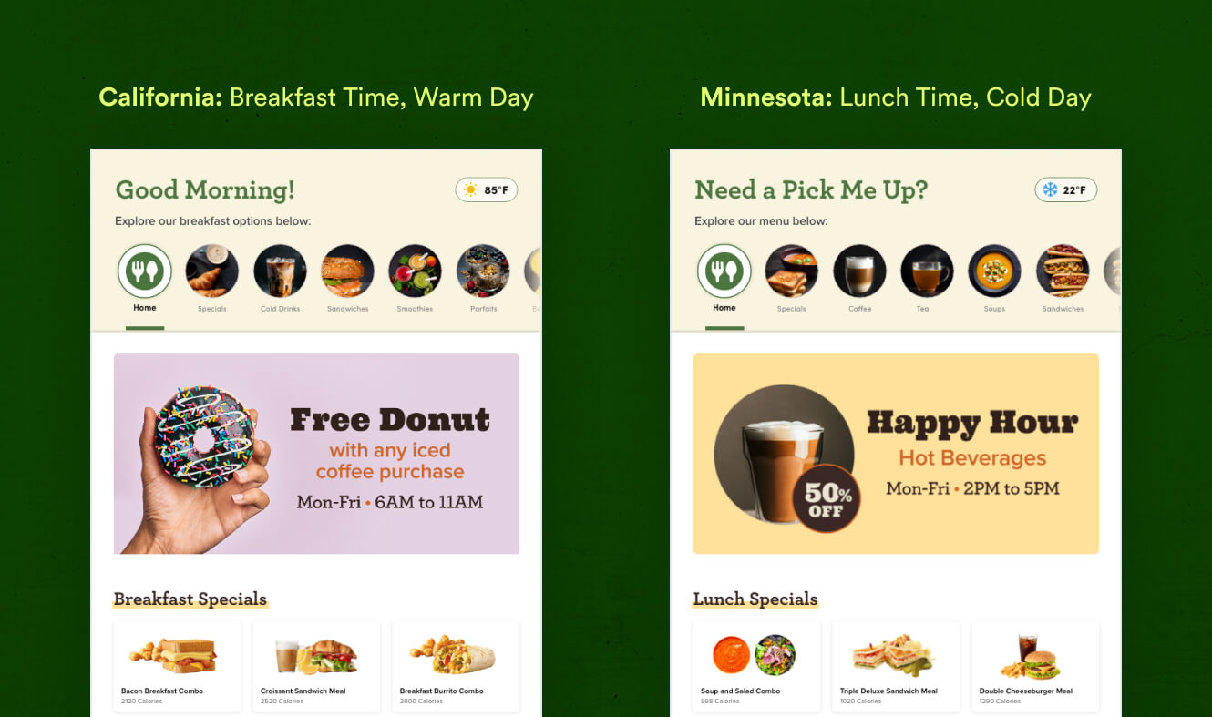 Drive-thru personalization example