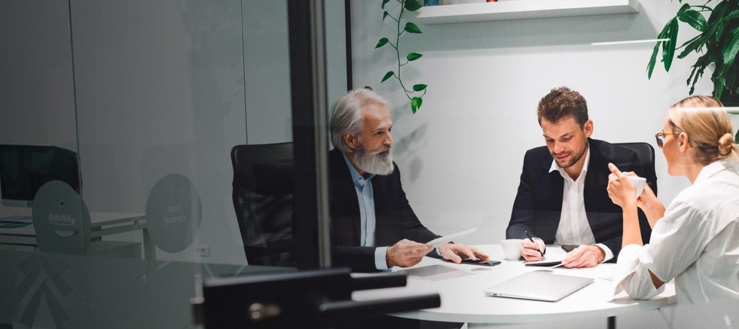 business meeting inside modern office