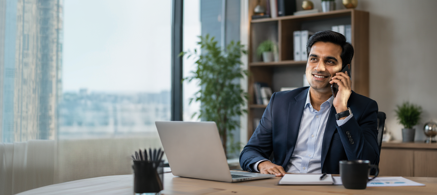India business man make phone call