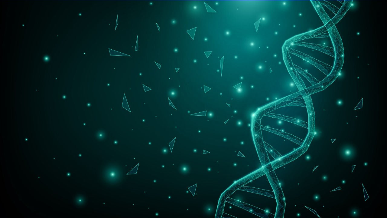 Abstract techy illustration dna symbol.