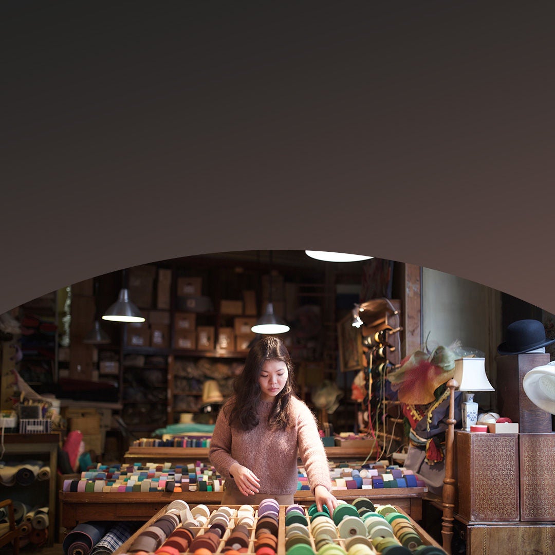 Woman running small business store.