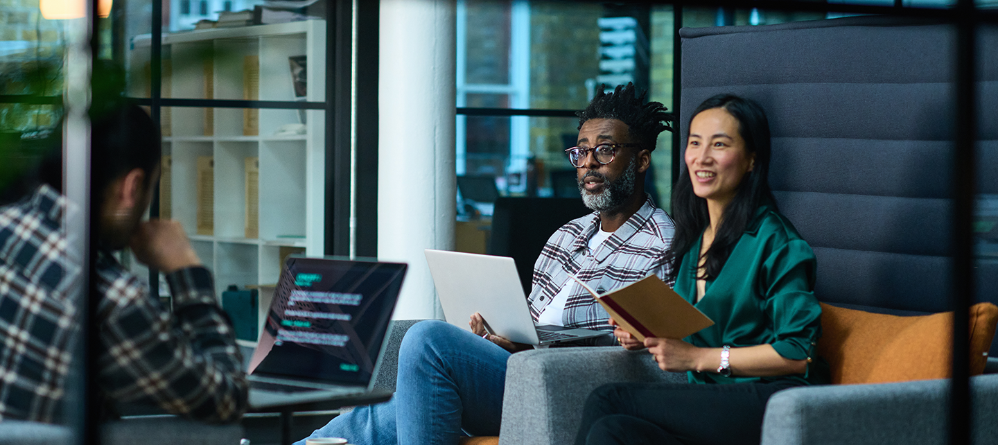 Diverse business colleagues in a shared office space