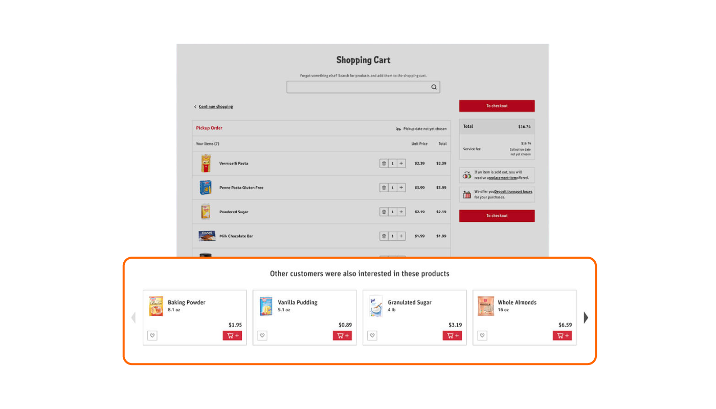 Place real-time recommendation widgets throughout the customer journey for opportunities to increase add-to-cart rates.
