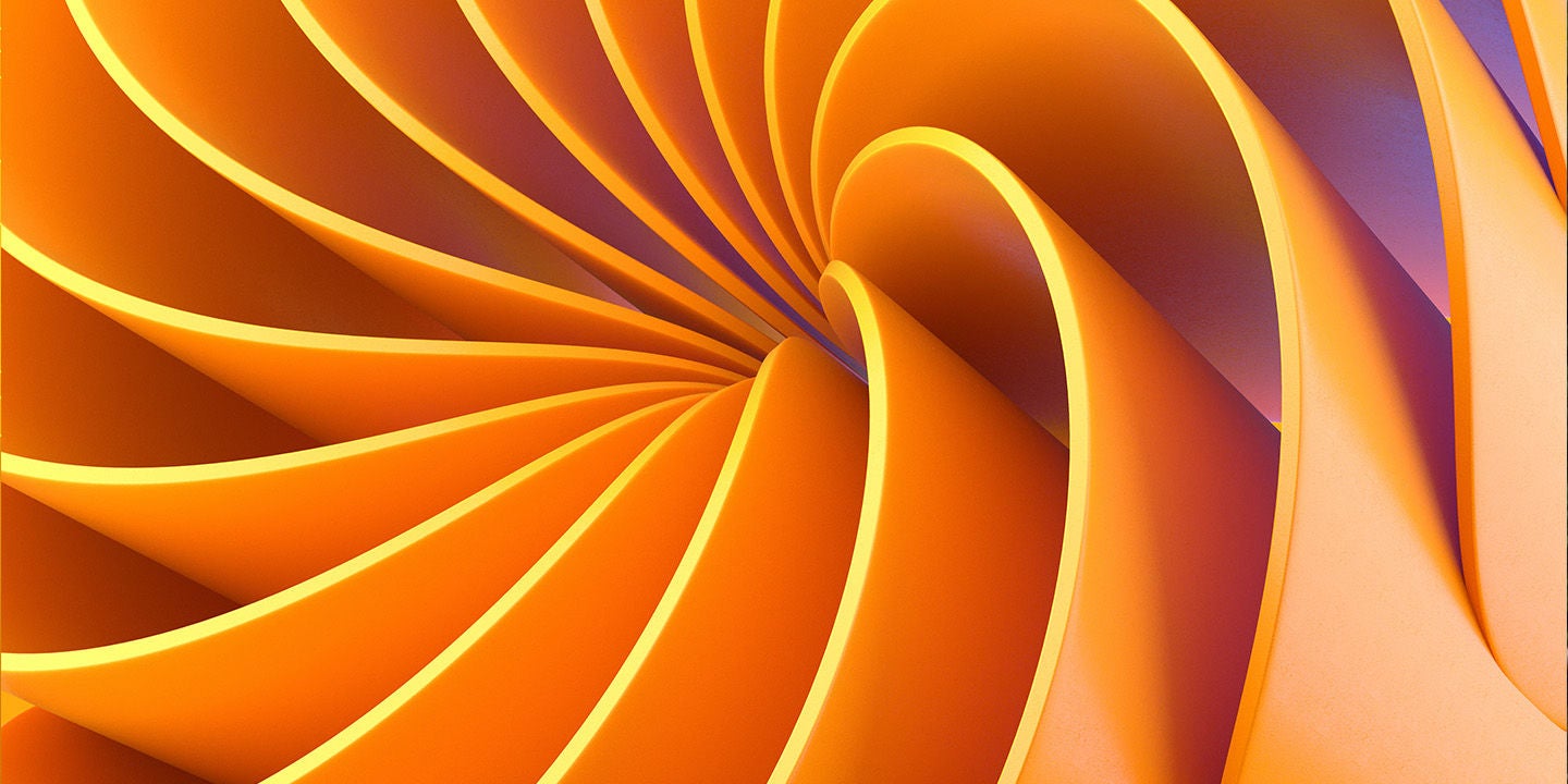 Abstract 3d image that resembles a orange ribbon