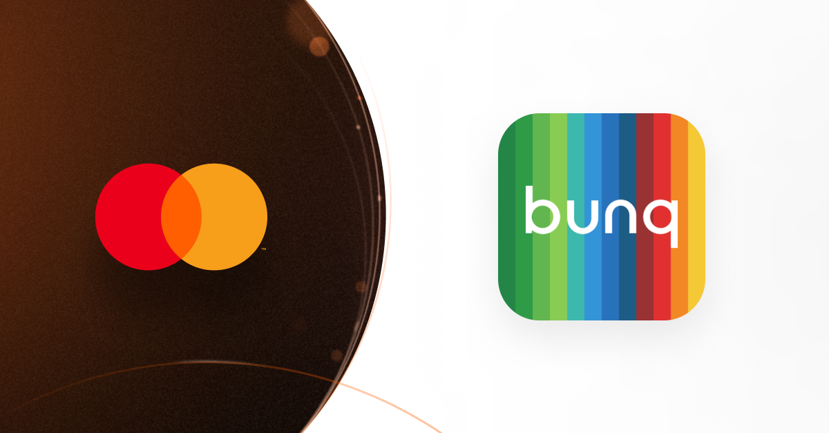 Logótipos da Mastercard e da bunq