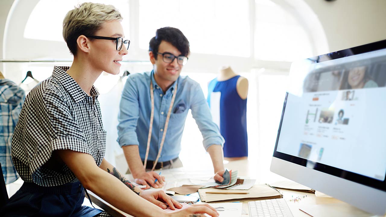 Fashion designer browsing and looking for information.