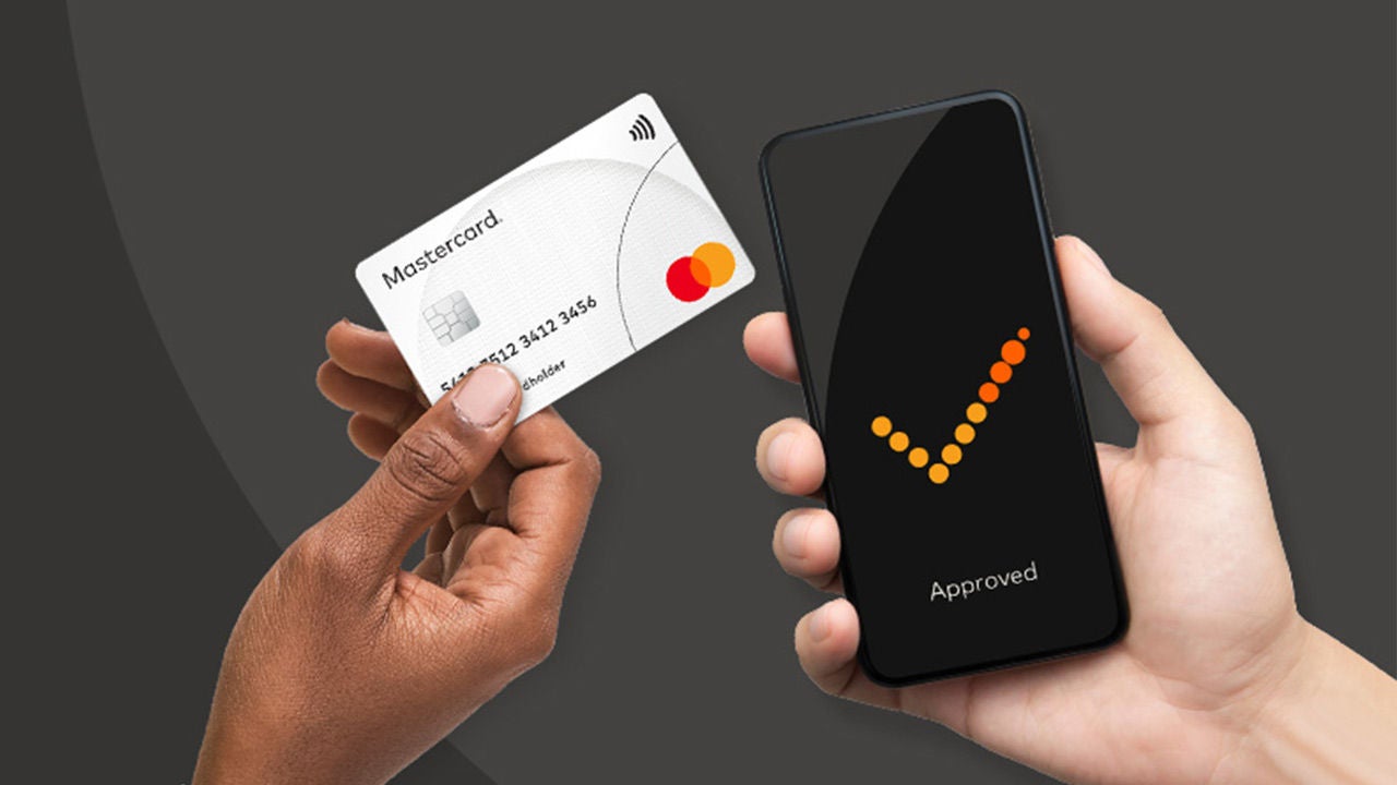Close up shot of tapping with a card on a phone.