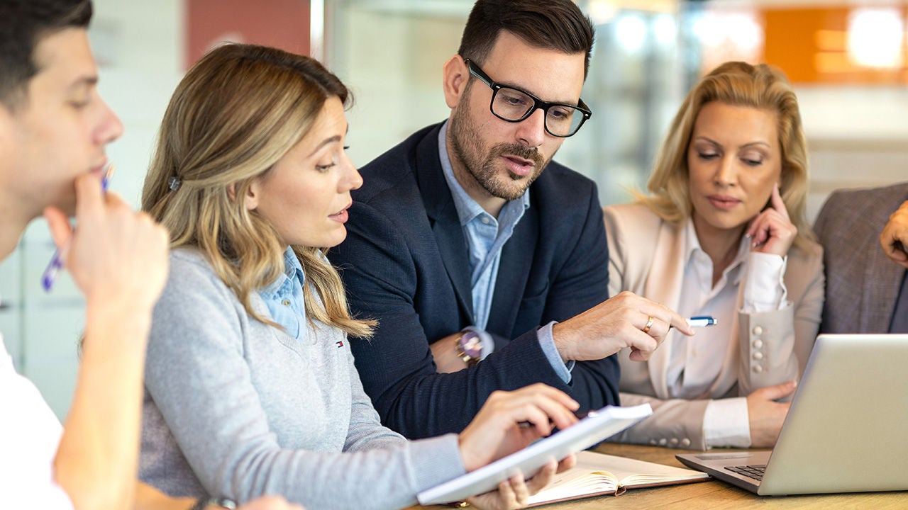 Business people making decisions