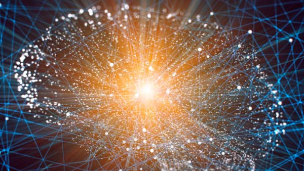 Digitális hálózatot és összekapcsolt adatpontokat ábrázoló absztrakt vizuális illusztráció