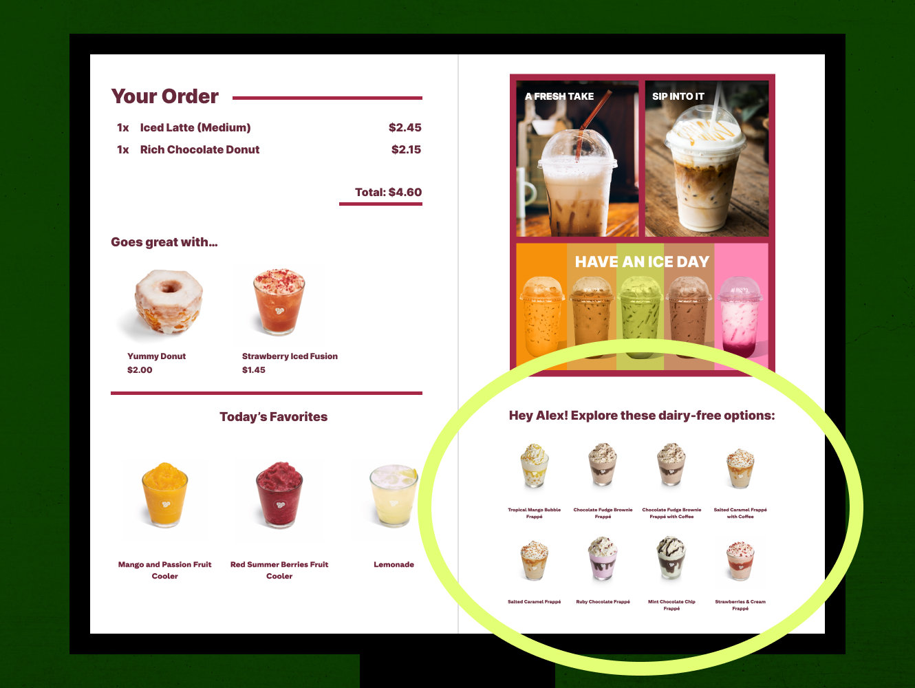 Drive-thru personalization example