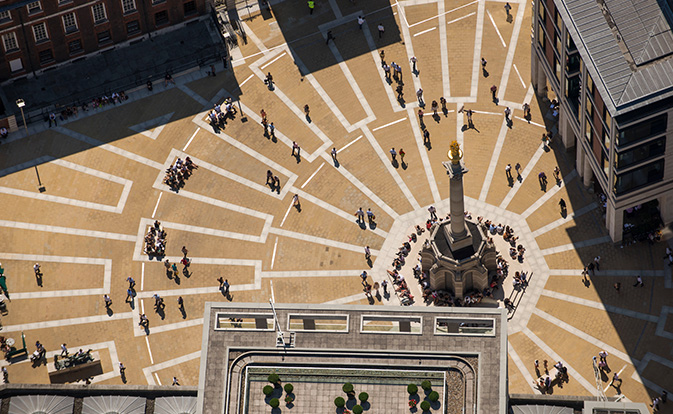 Luftaufnahme des Paternoster Square in London.