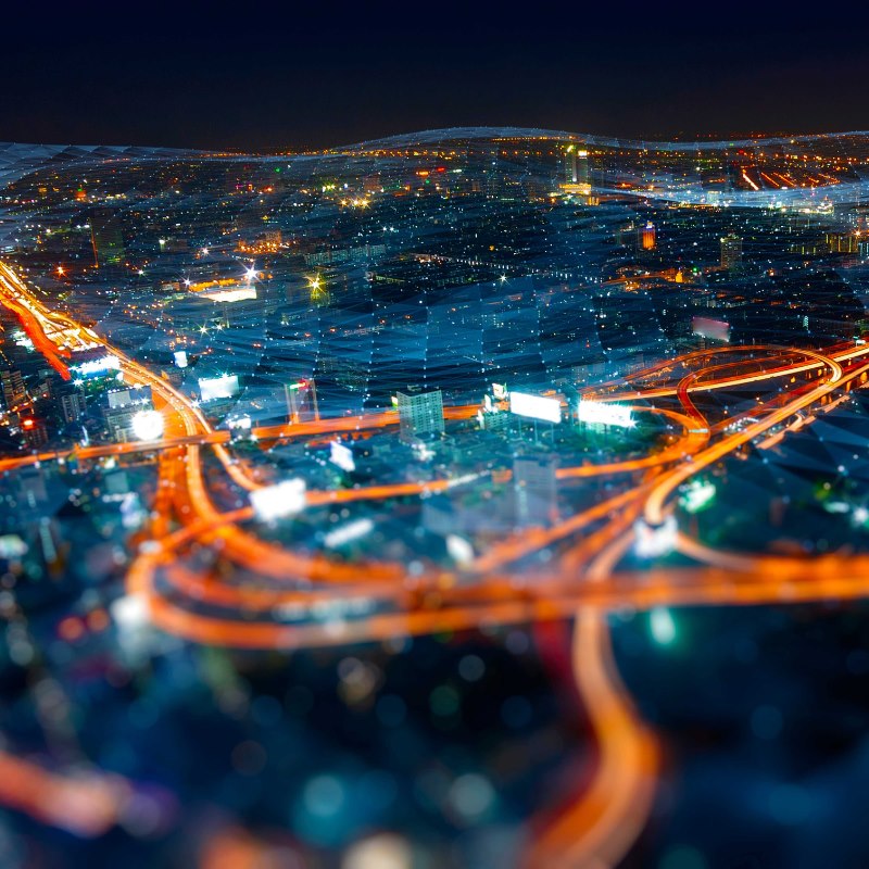 Wireless network and Connection technology concept with Abstract Bangkok city background
