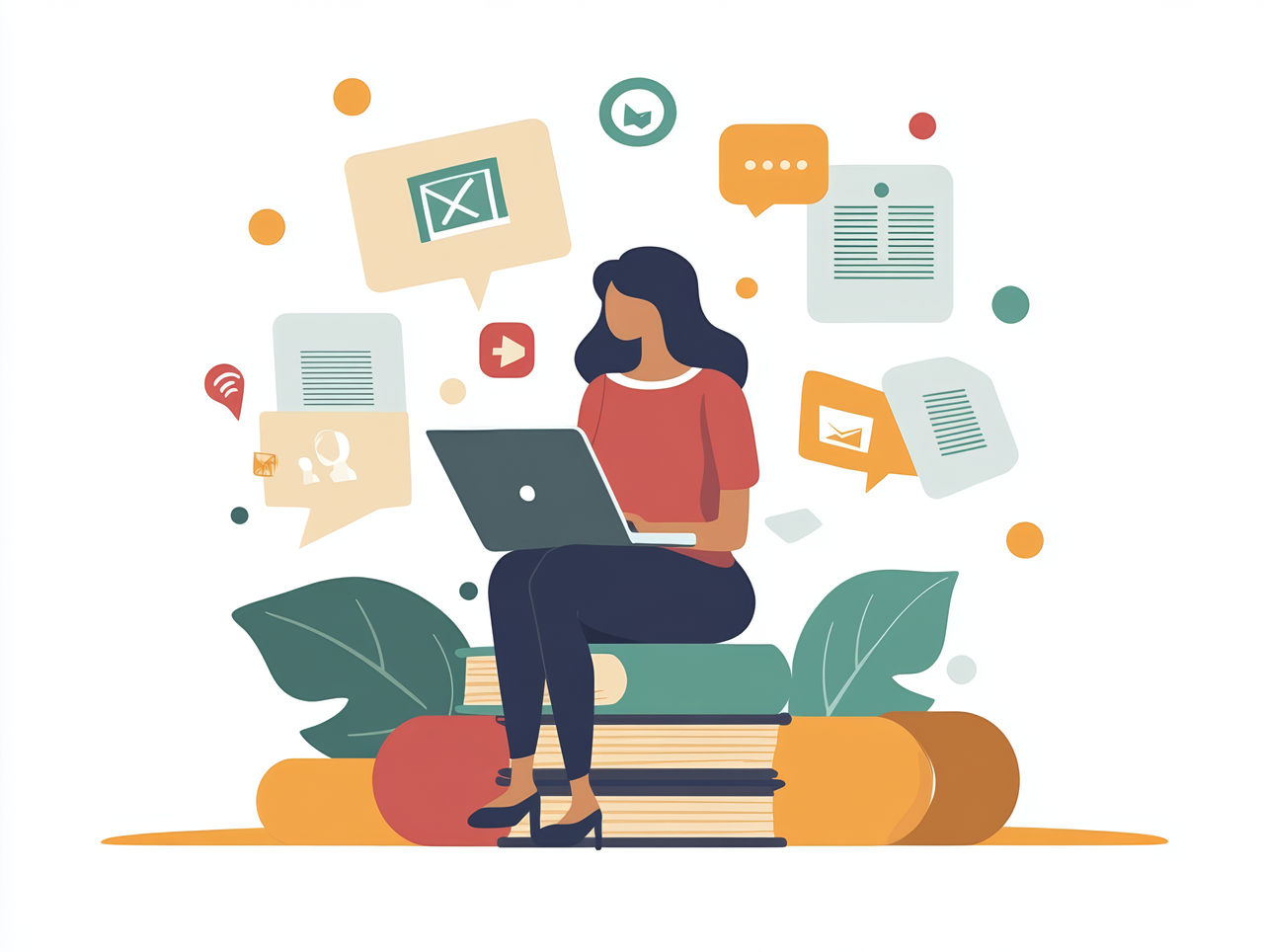 woman working on laptop