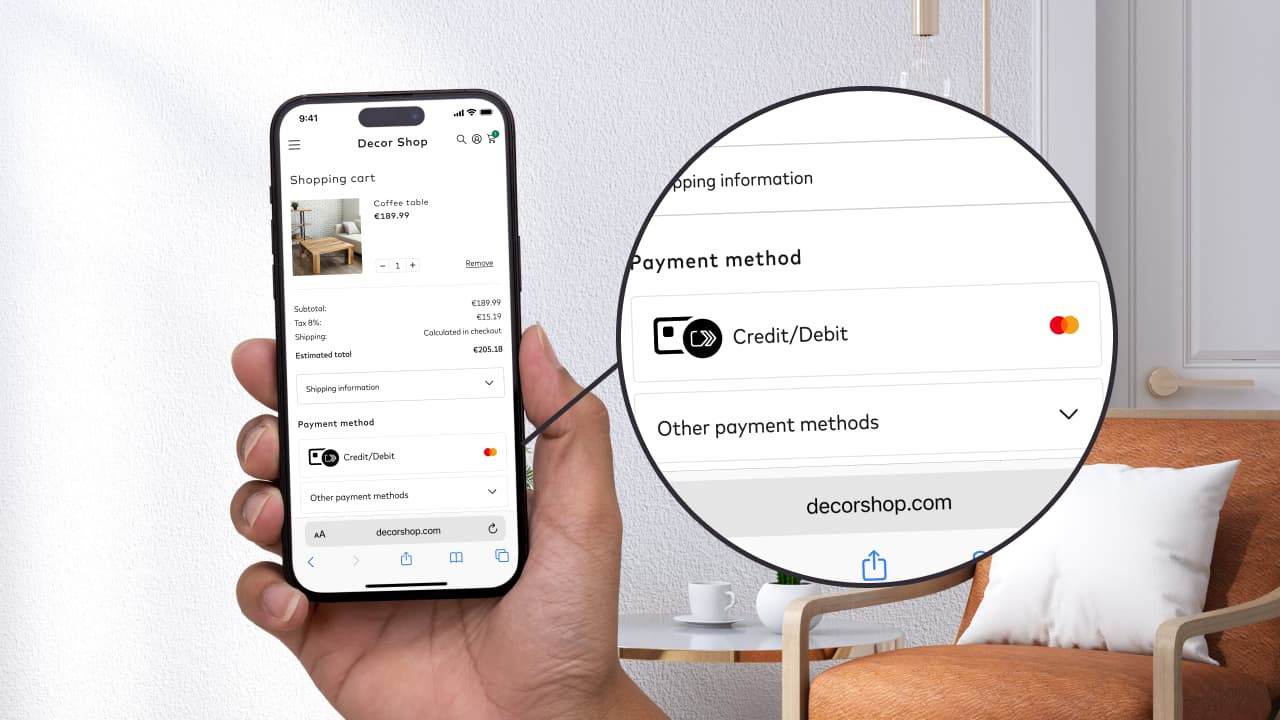 Click to pay icon sur la page de Paiement d’un site web de commerce électronique.