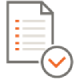 Icon depicting a checklist document