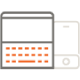 Icon depicting a laptop and phone side by side.