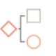Icon depicting a flowchart.