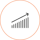 Upwards line chart icon