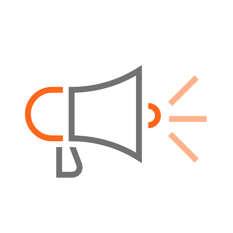 Speaker icon for media and marketing icon