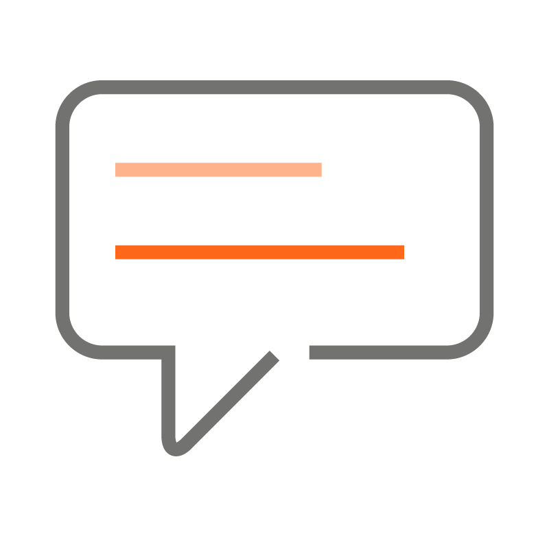 Comment bubble orange icon