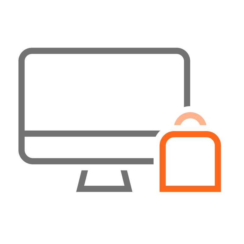 Consumer purchasing online icon