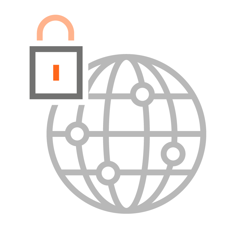 Cybersecurity icon showing a locked lock